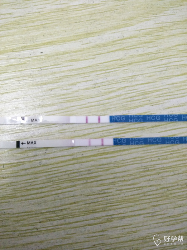 今天姨妈日,但是姨妈没来,就买早早孕测试纸测试,双杠!