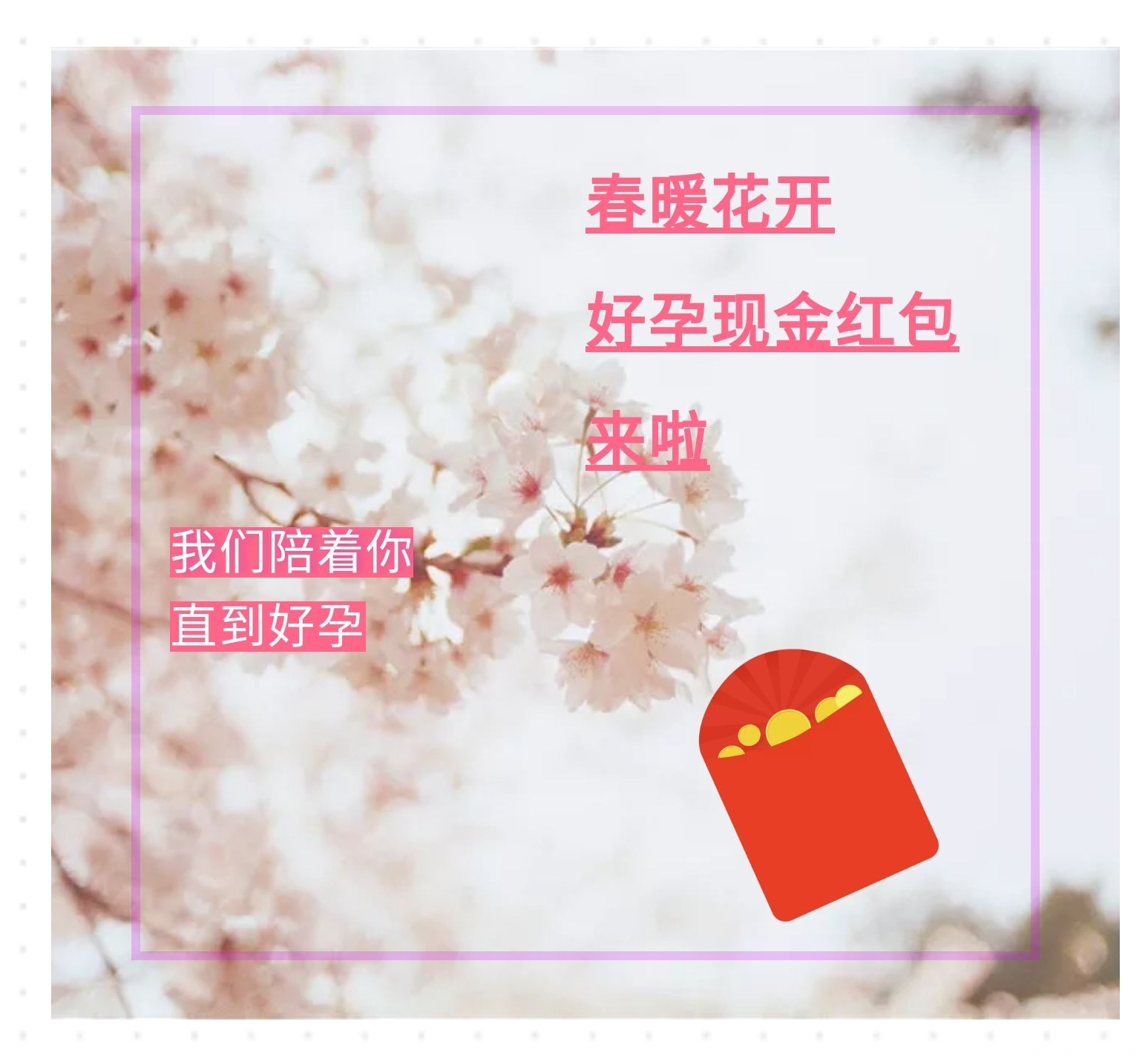 【红包升级规则】春暖花开领红包,姐妹互助都好孕