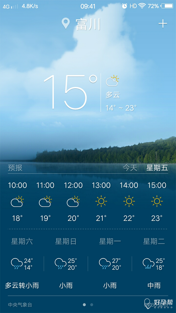今天天气挺好的哦明天又要下雨了