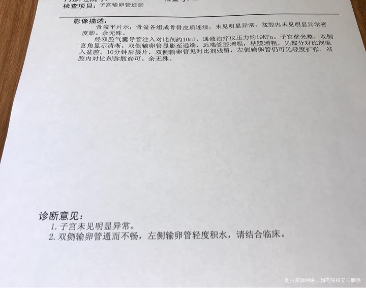 输卵管造影结果,备孕一年半