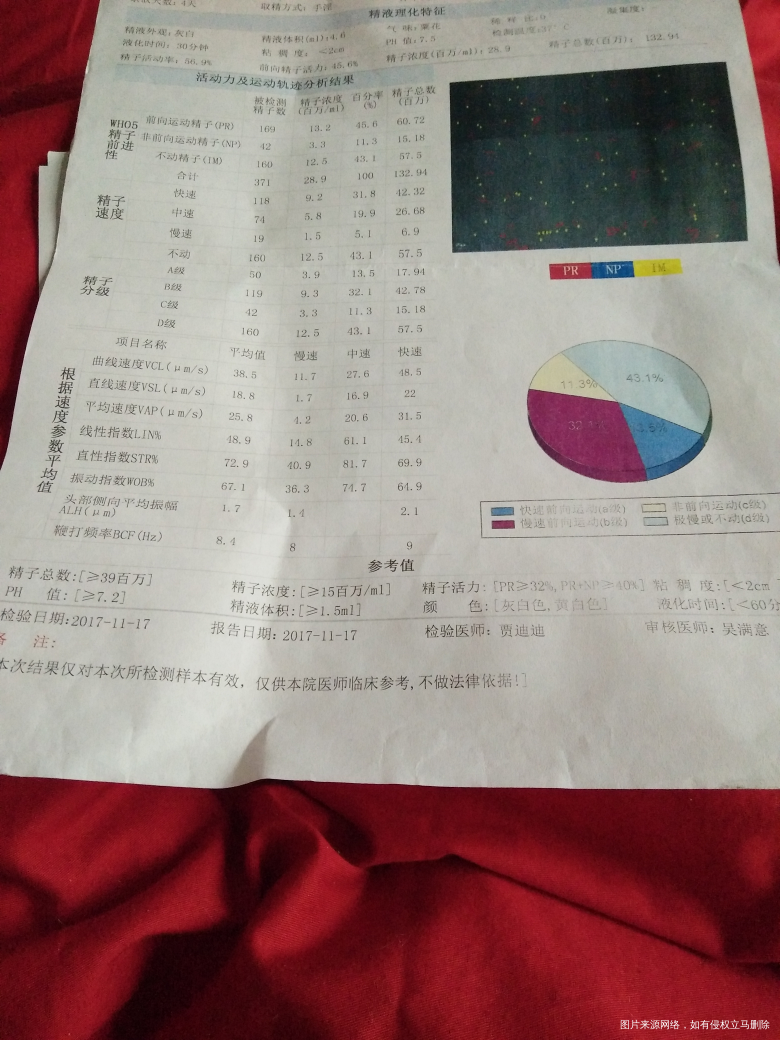 麻烦医生帮忙看看老公的精子检测结果,是不是只能做试管?