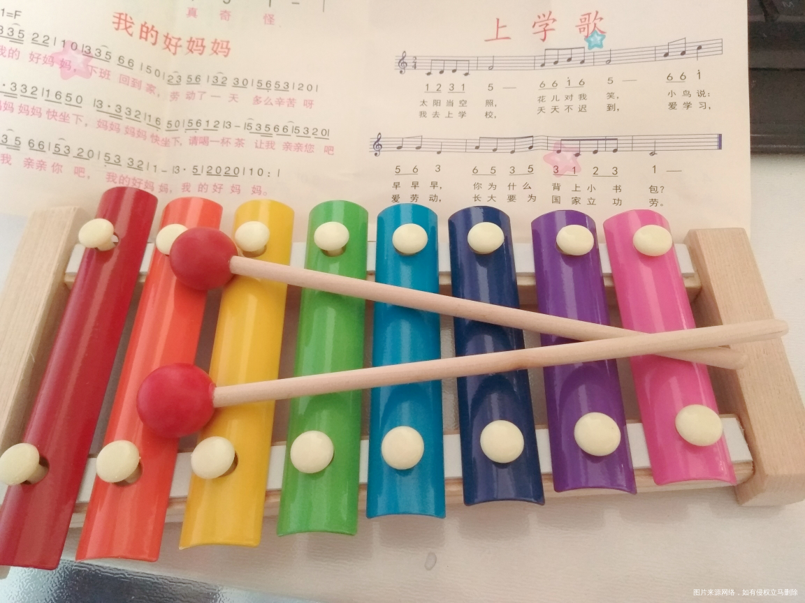 宝宝的小敲琴取回来了