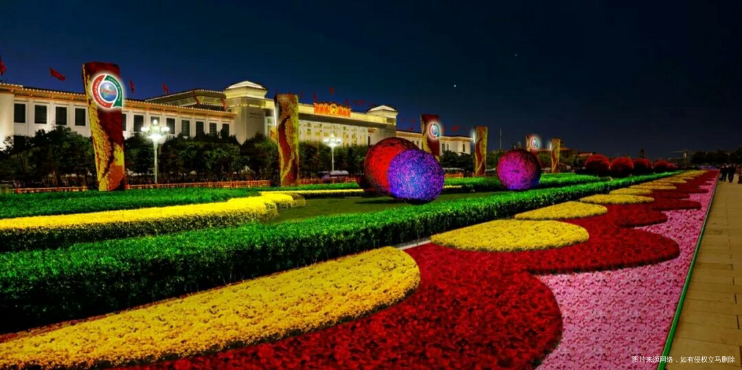 大帝都就是不一样啊,国庆节花坛
