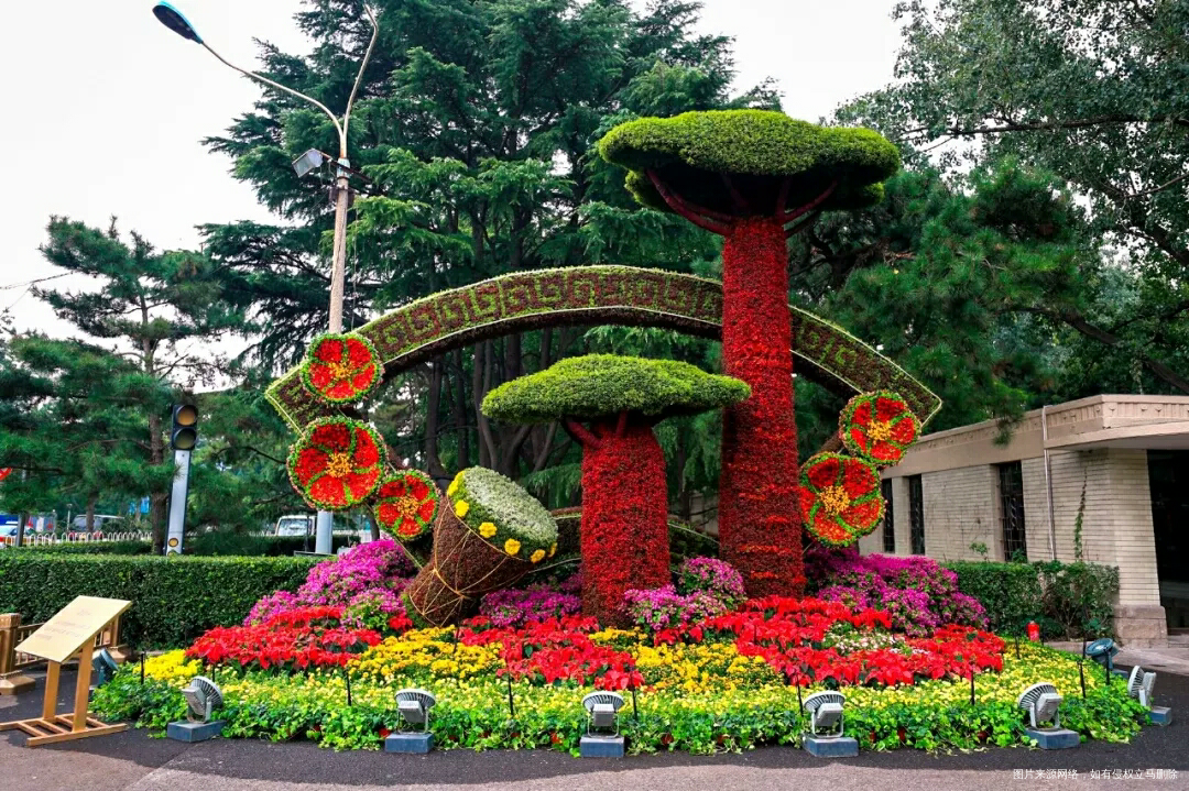 大帝都就是不一样啊,国庆节花坛