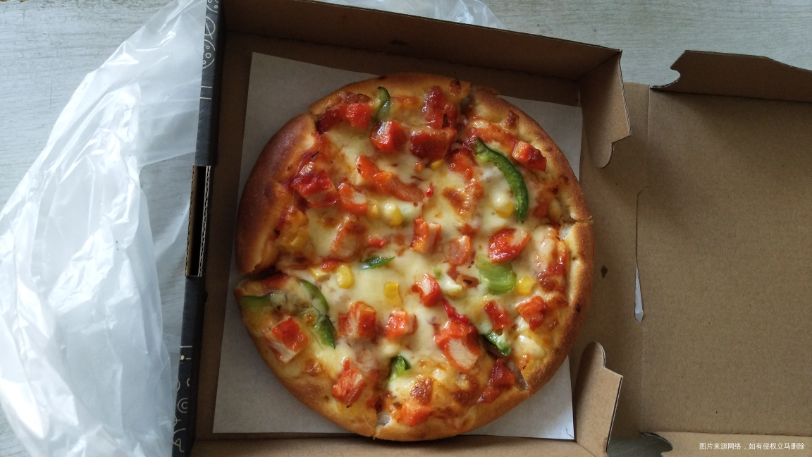 没煮晚饭,叫了个批萨,不怎么好吃