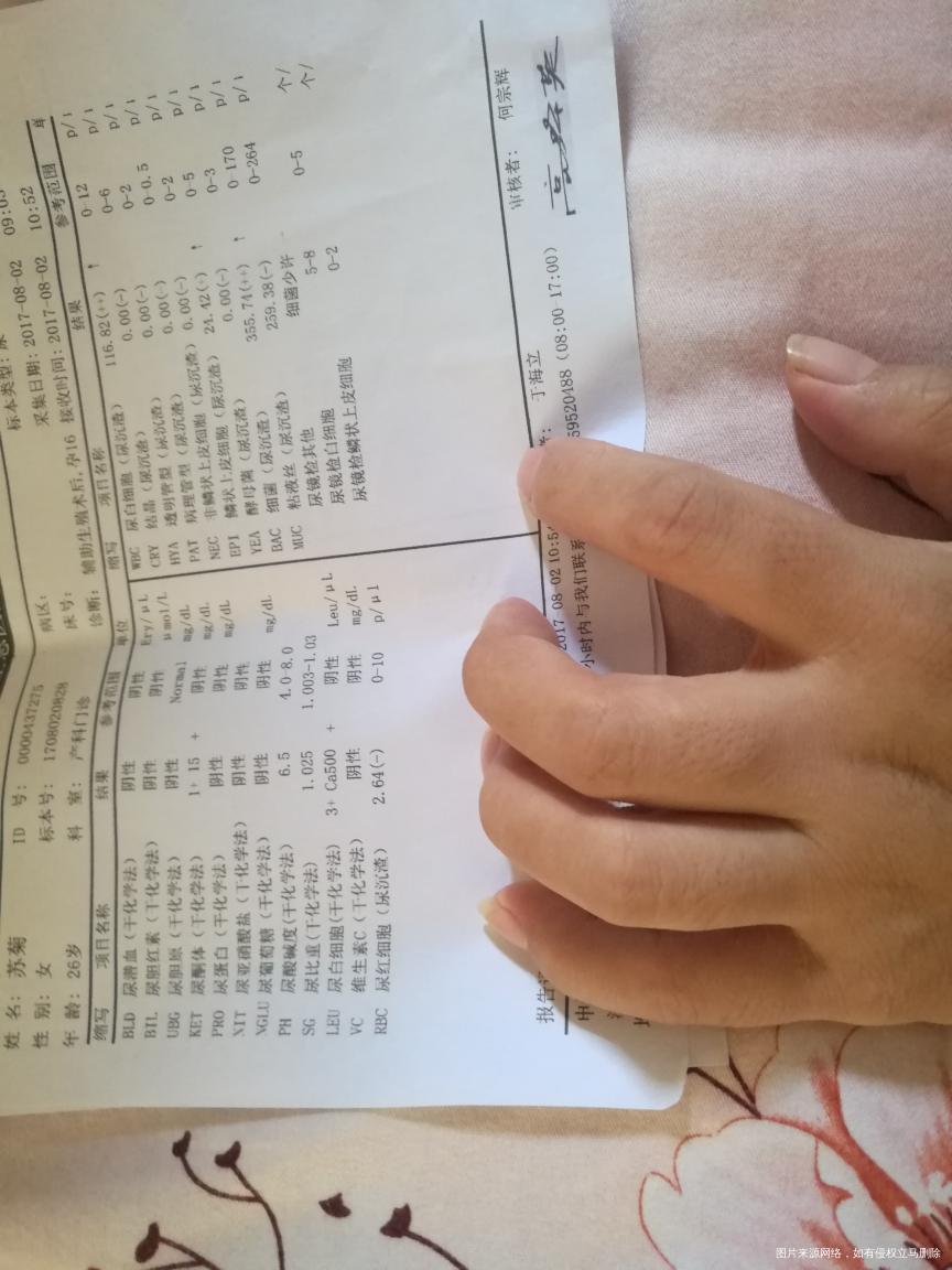 怀孕18周。查的尿,有些不正常,