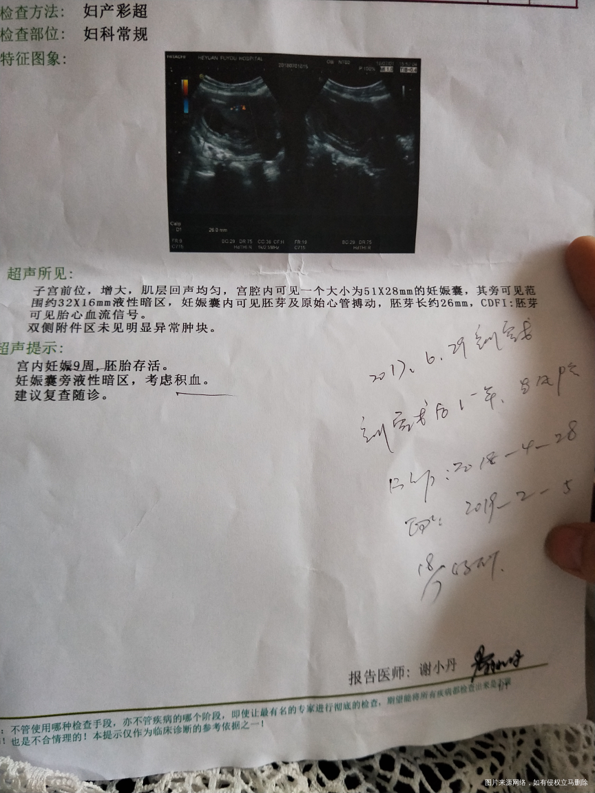 今天去复查b超跟血急急急