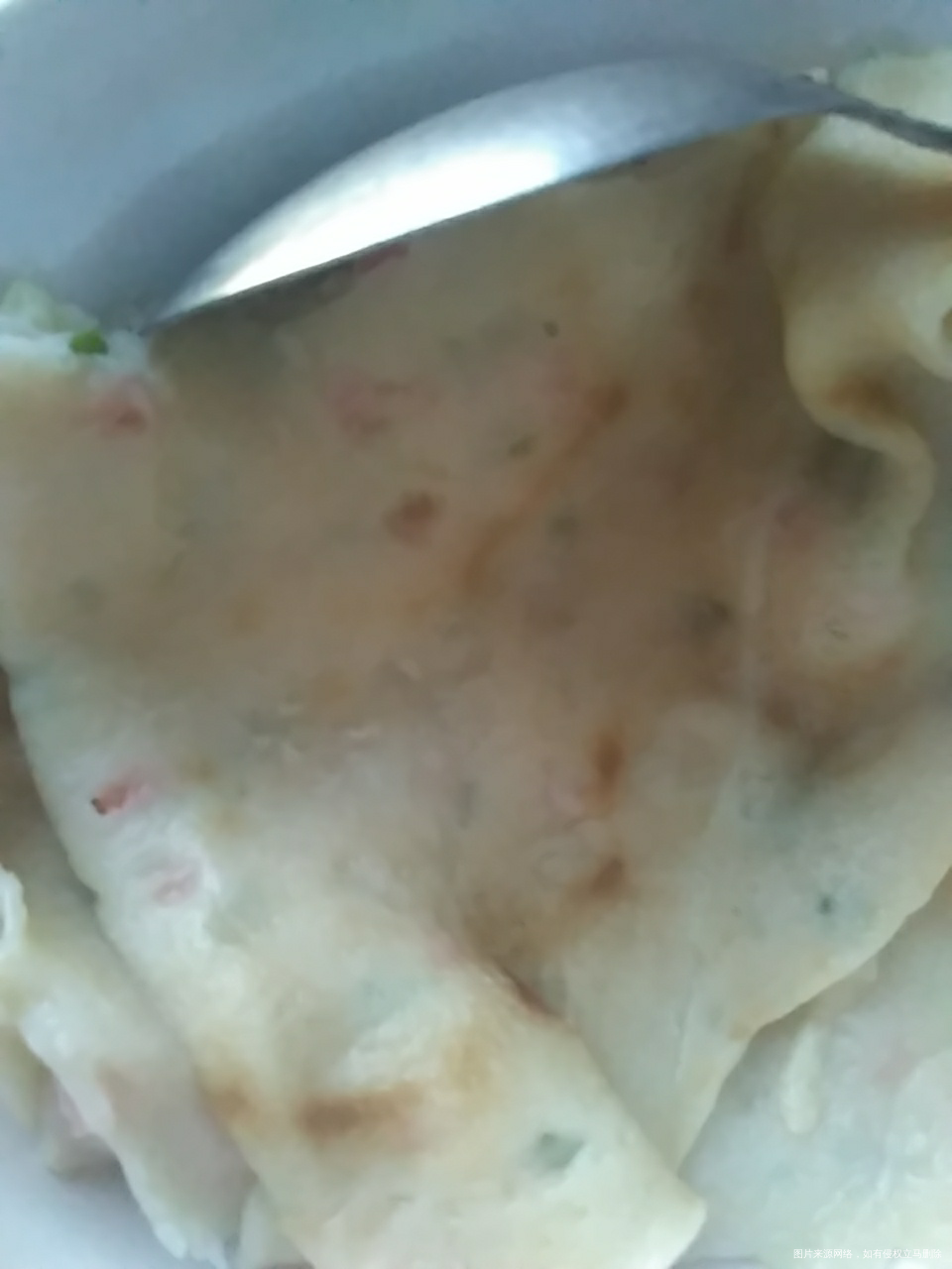 婆婆昨天做的鸡蛋火腿饼,今天的早餐