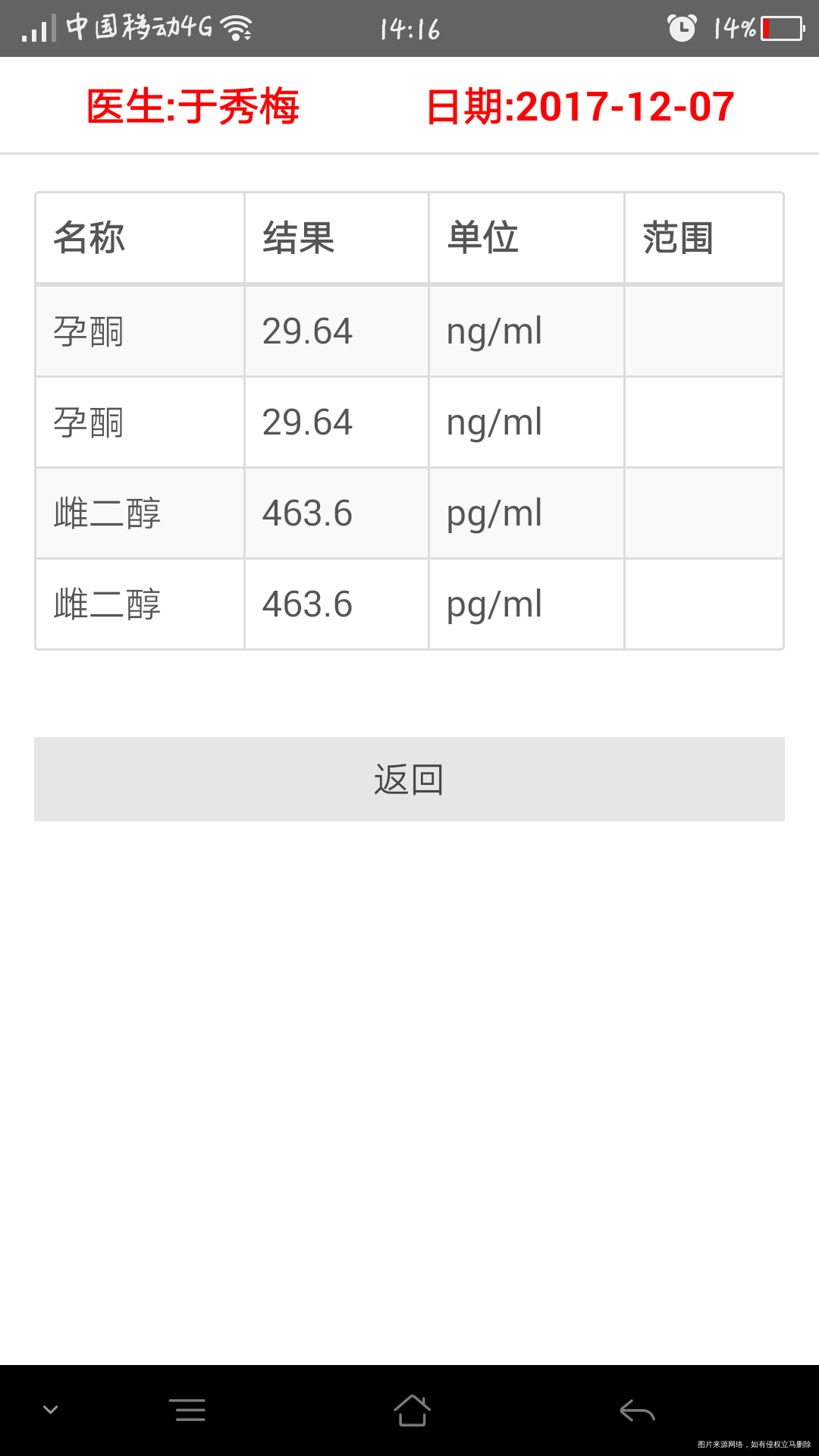 移植冻胚第七天的血值