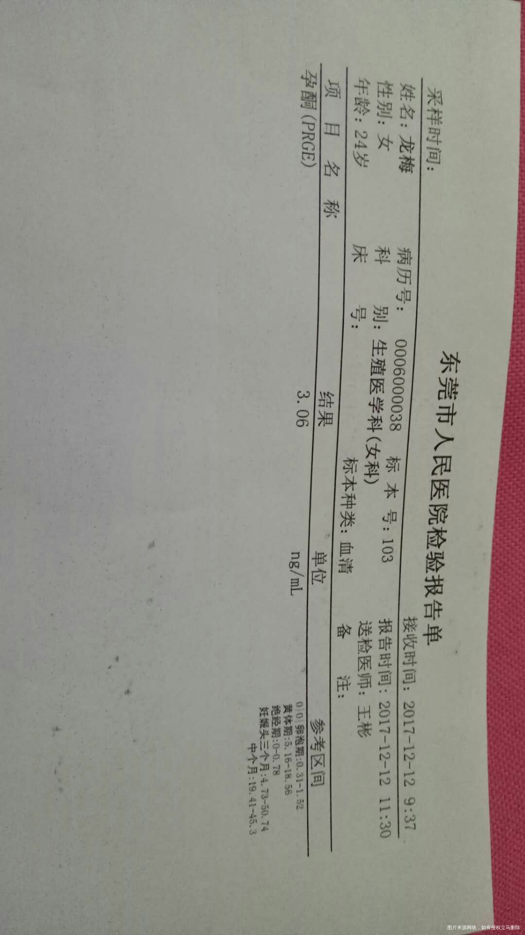 帮我看看孕酮,月经第23天抽血的,