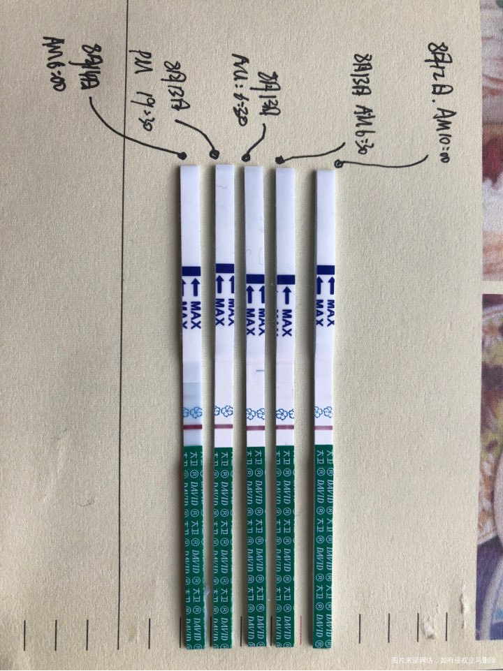 8.7冻胚移植,验孕棒终于看到粉色的线了。