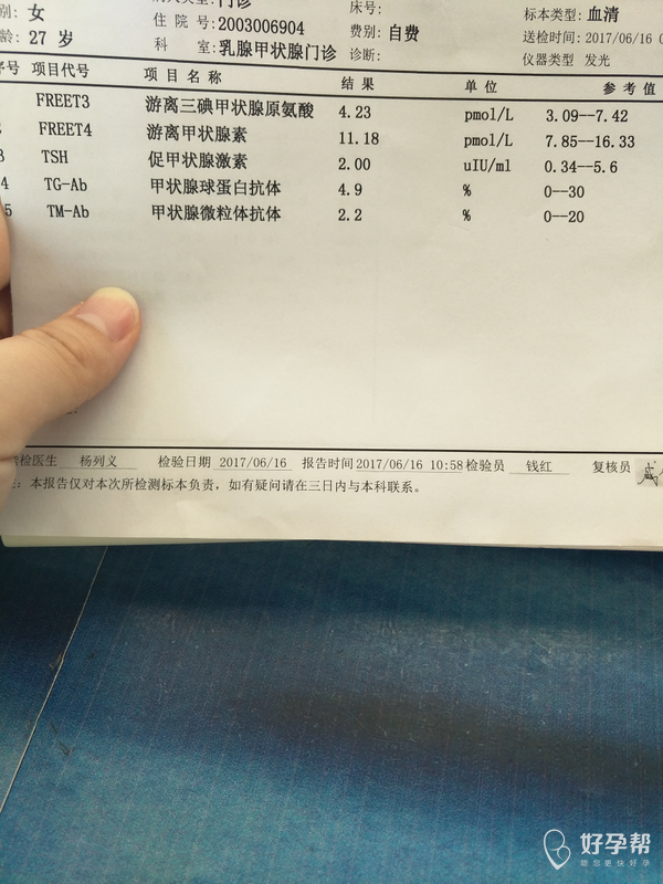 麻烦大夫帮我看一下检查的甲状腺激素化验单