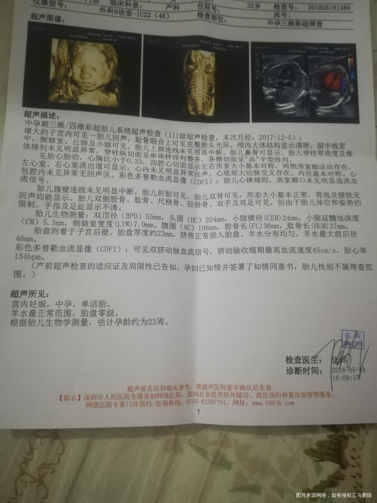 做彩超回来了,中间宝宝趴着照不到,去走了一个小时才完成。