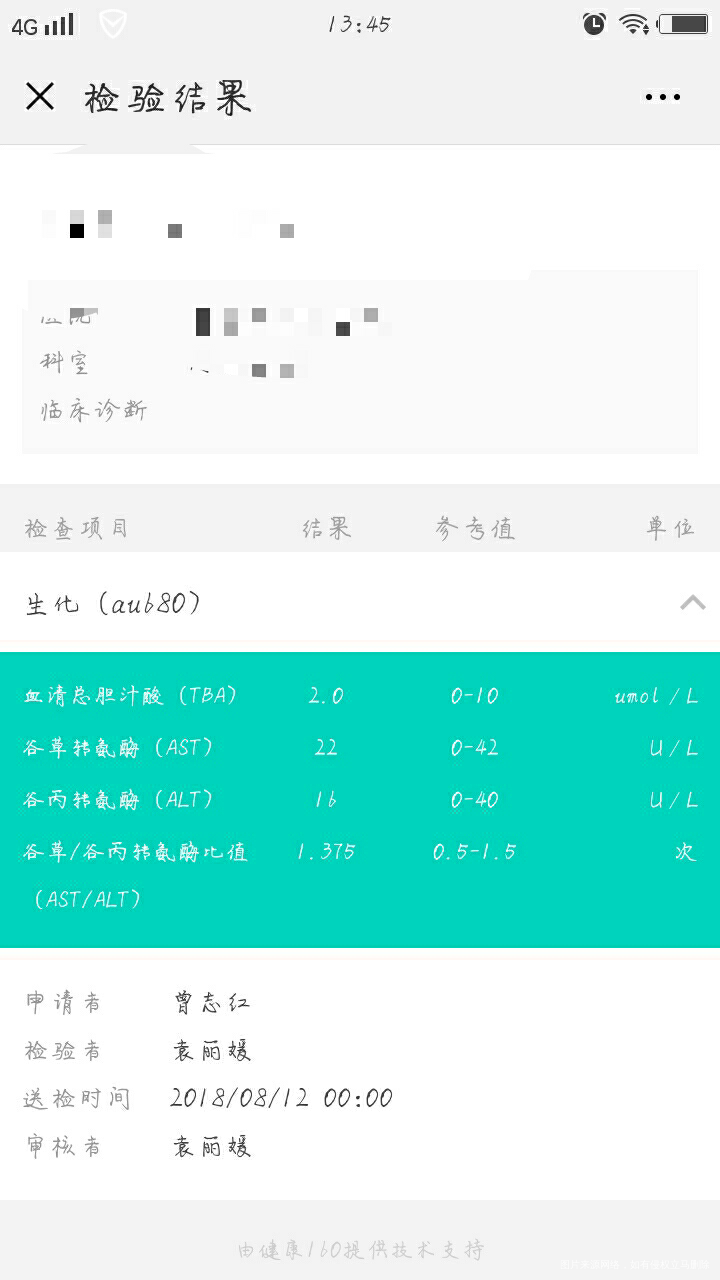请医生帮忙看一下抽血检查的结果。