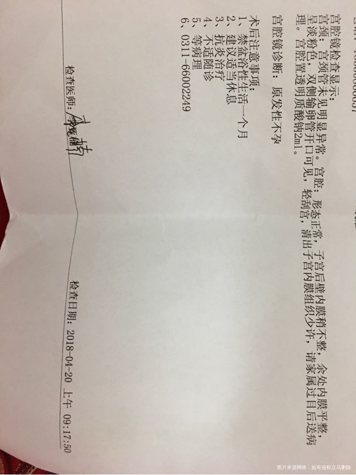 麻烦医生帮忙解答一下好吗。我这个宫腔镜结果有问题吗