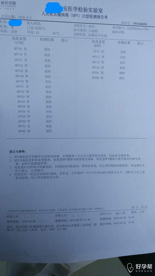 医生帮忙看看宫颈癌筛查的结果