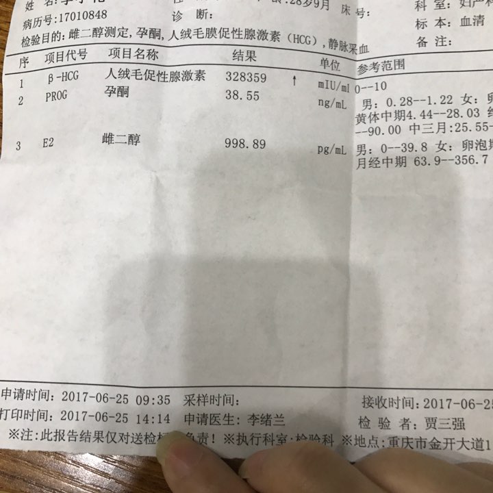 hcg峰值后每天降多少合适