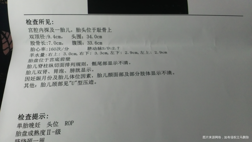 今天刚做的检查大夫给看看孩子多重了?