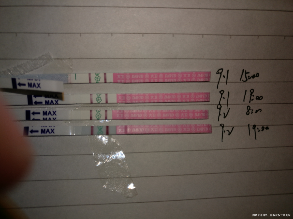 帮我看看试纸是强阳转弱了吗?