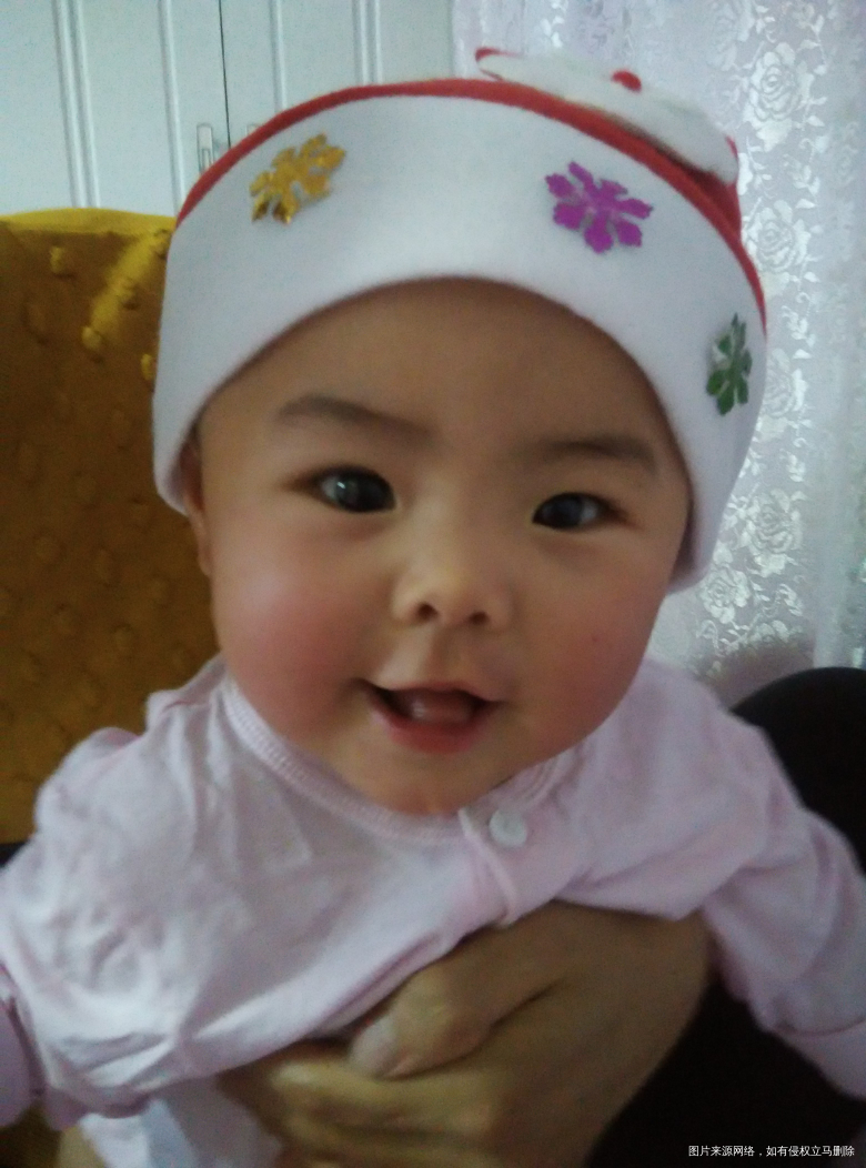 我闺女把糖糖的圣诞帽戴上啦 哈哈