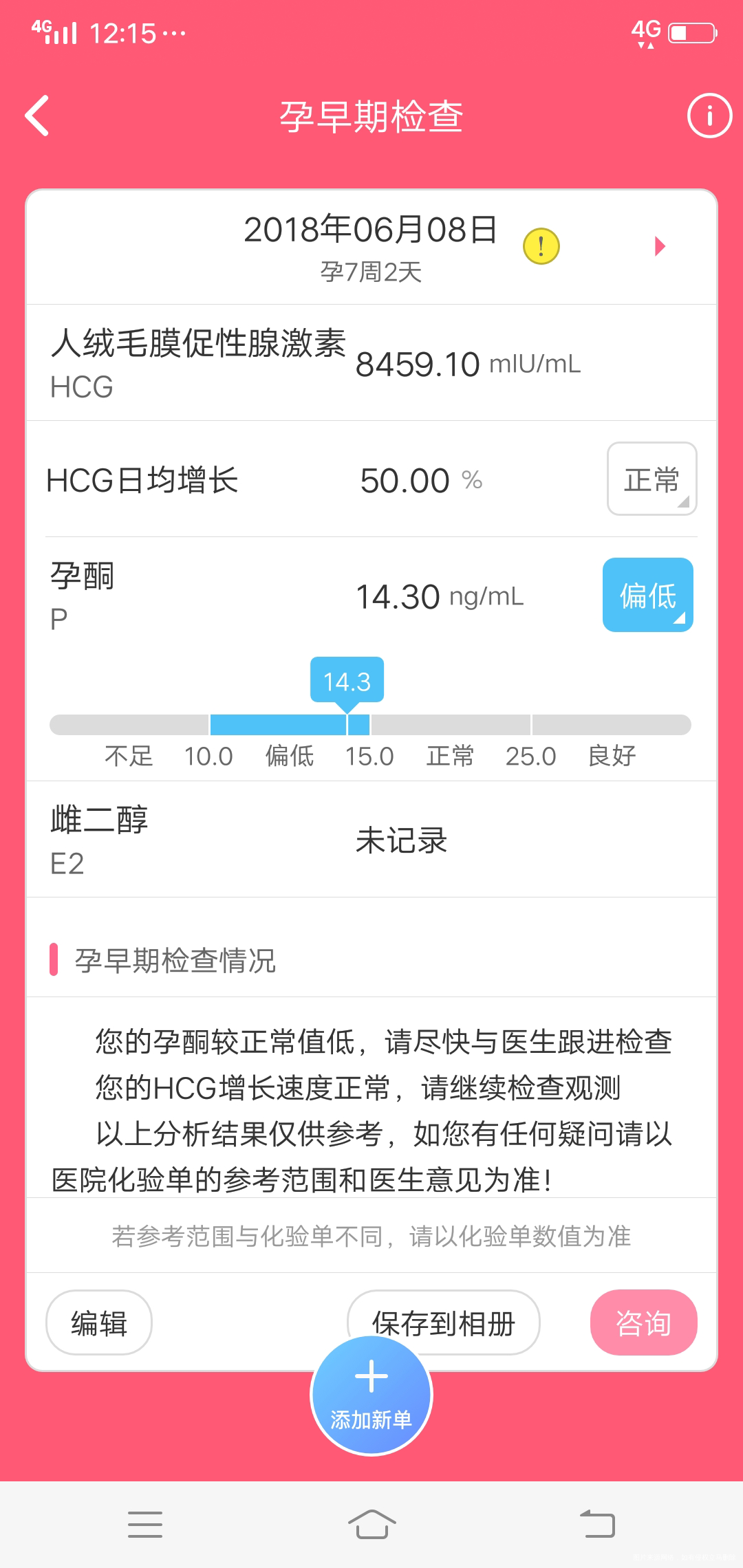 麻烦医生帮我看一下翻倍正常吗?刚才传错单子了
