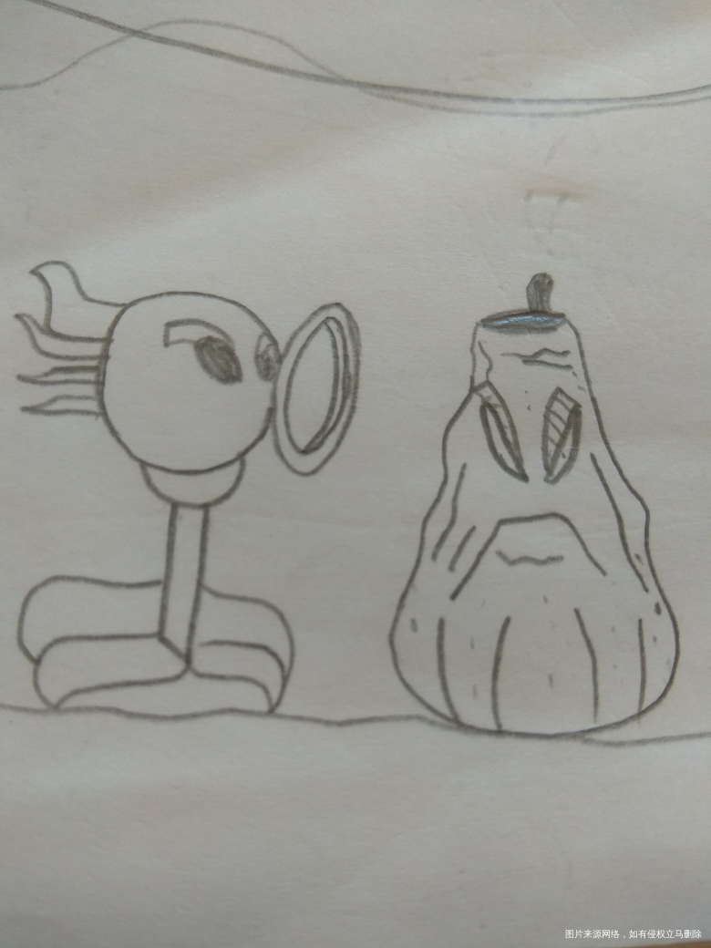 大儿子就是植物大战僵尸粉,画画只画这个系列的,上了半年小学了,始终没换过别的画