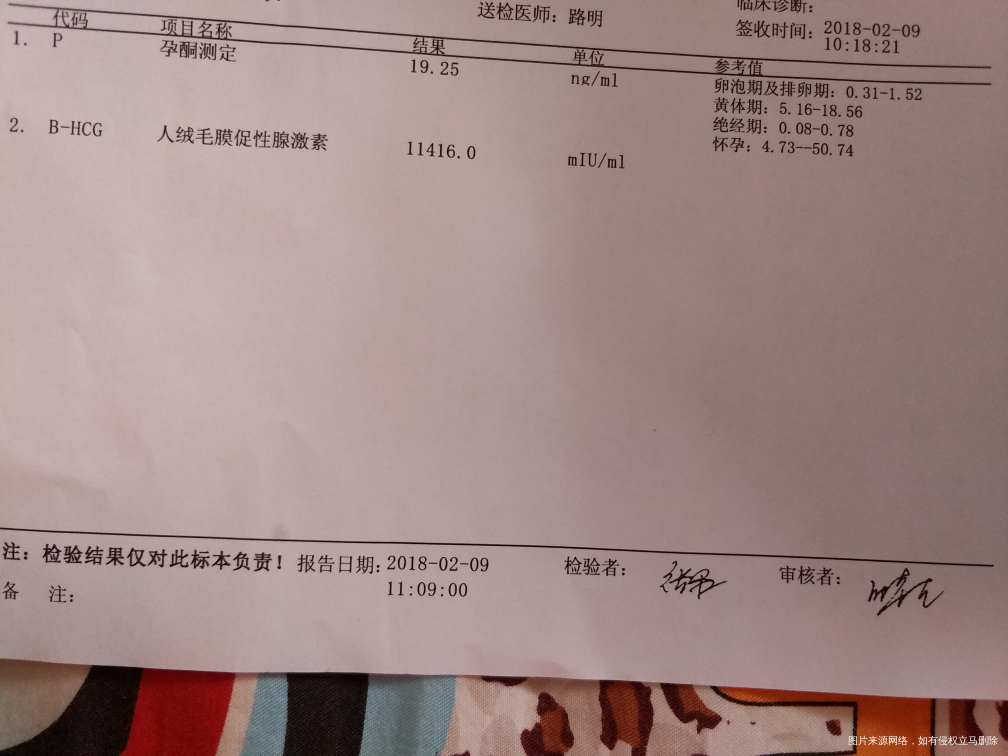 末次2018.1.2,昨天去医院查血,麻烦医生看看,谢谢!
