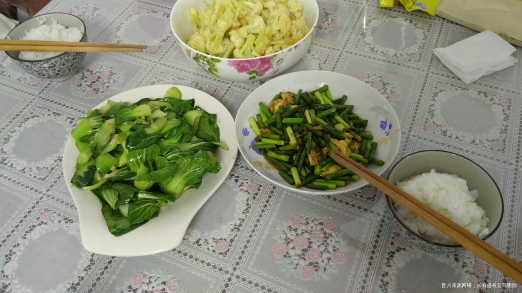 今天的午饭全吃素菜呦