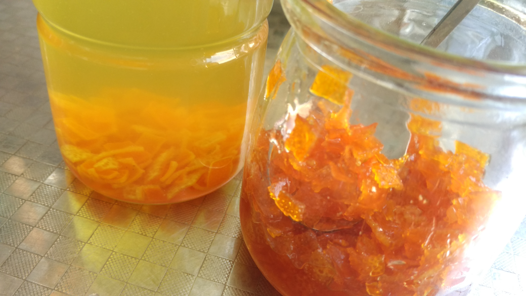 废物利用了一下,糖渍橙皮丁