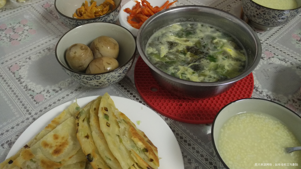 今天的早饭,香酥葱油饼