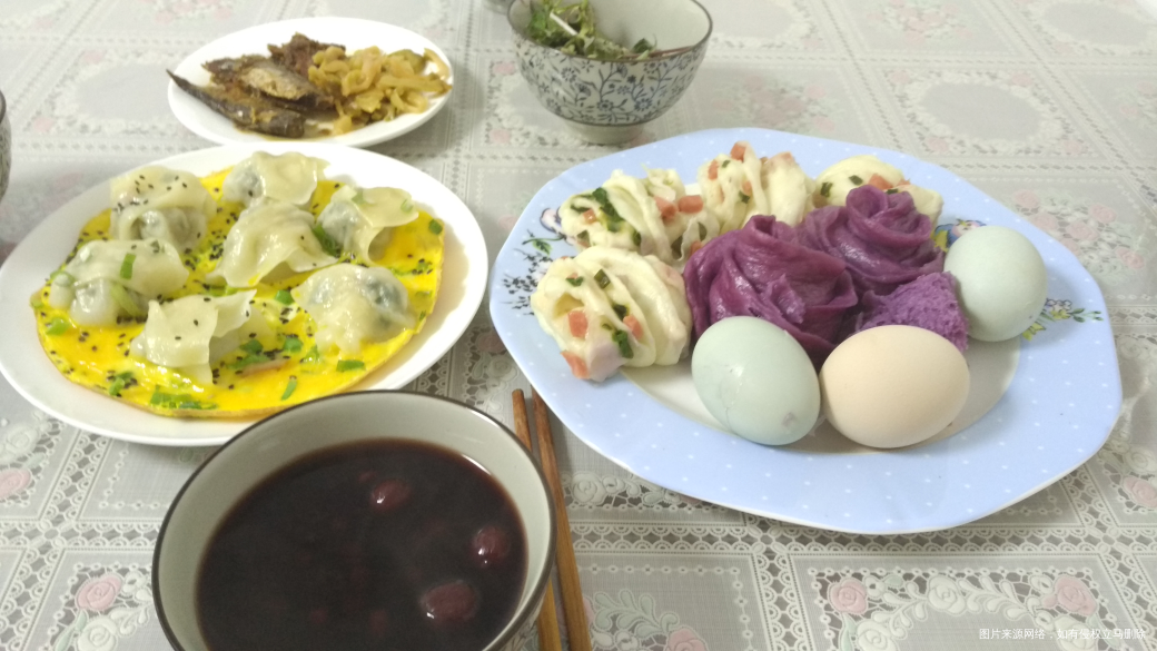 今天的早饭,清理一下冰箱里库存