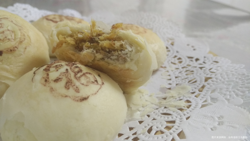 酥掉渣的白皮肉松小酥饼