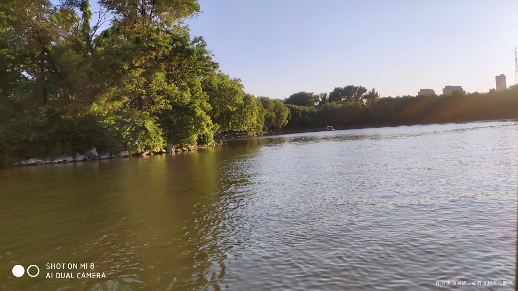 吃饱喝足,带着娃出来划船