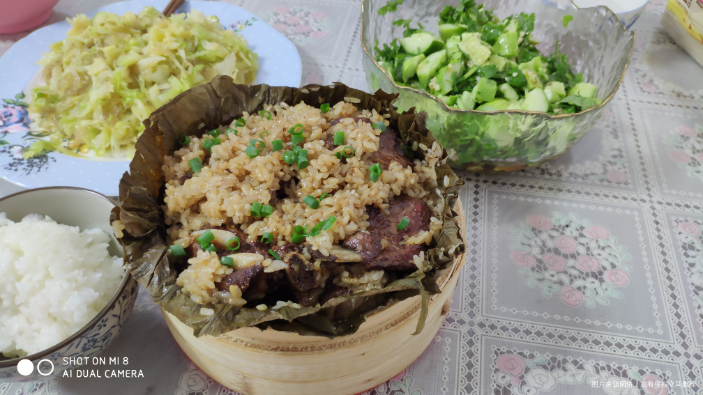 荷叶糯米排骨,头菜粉丝