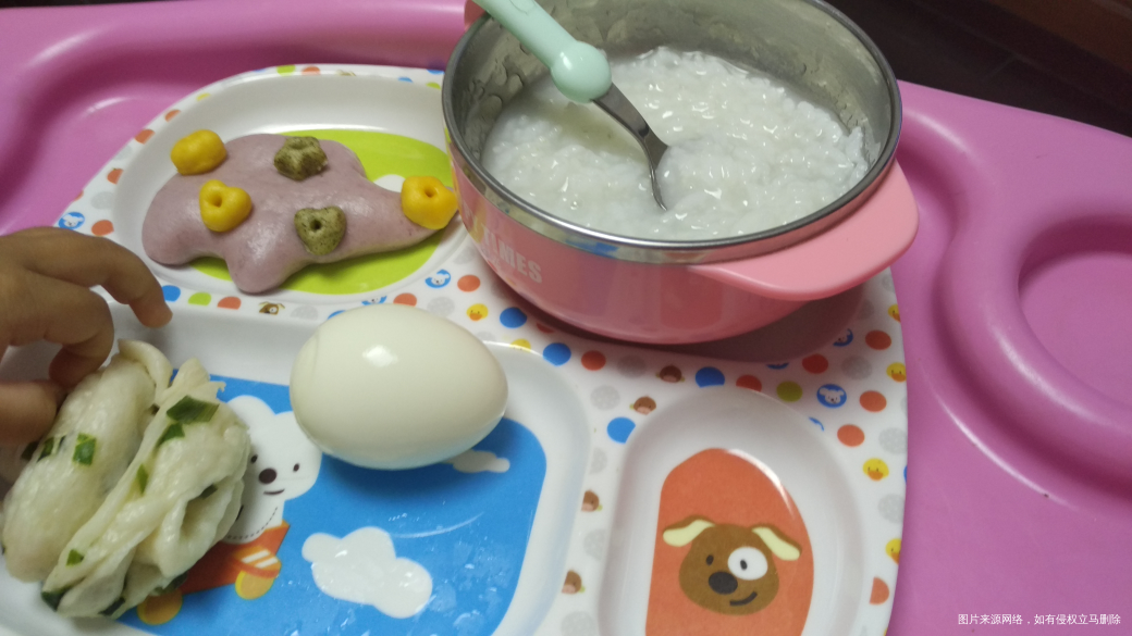 早饭,鸡蛋,大米粥,花卷,馒头