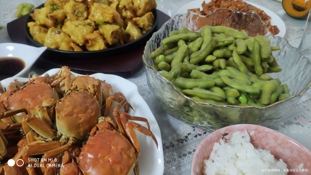 今天三个人四个菜的晚饭