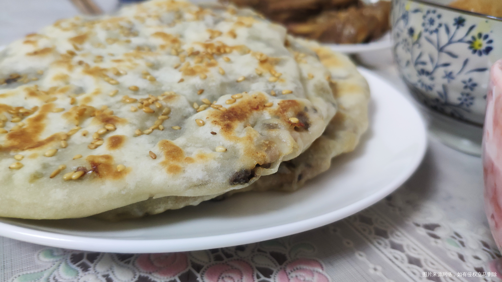 今天的早饭,梅干菜猪肉饼