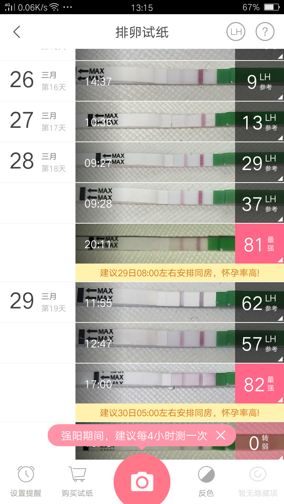 还没测到强阳就转弱了