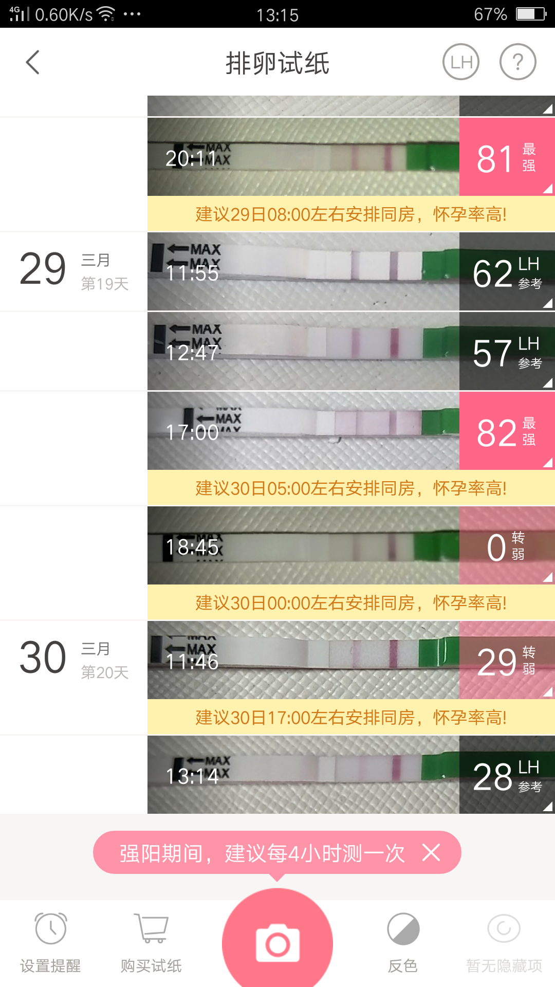 还没测到强阳就转弱了