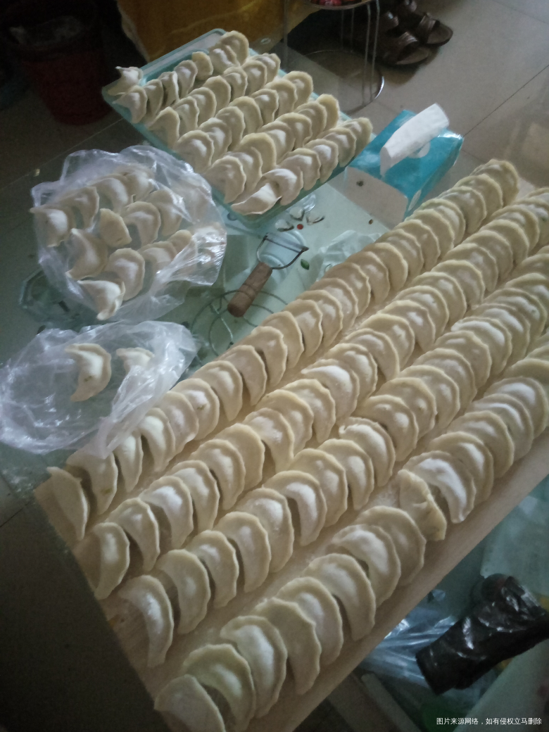 婆婆今天来了,包了很多饺子。