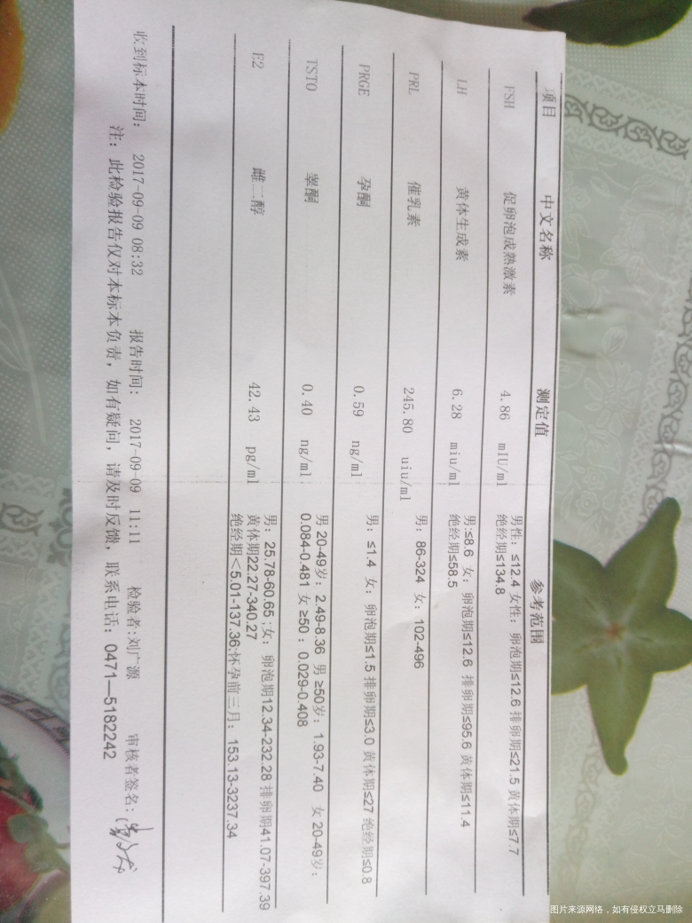 激素六项,在感冒导致睡眠不足下还是做了检查