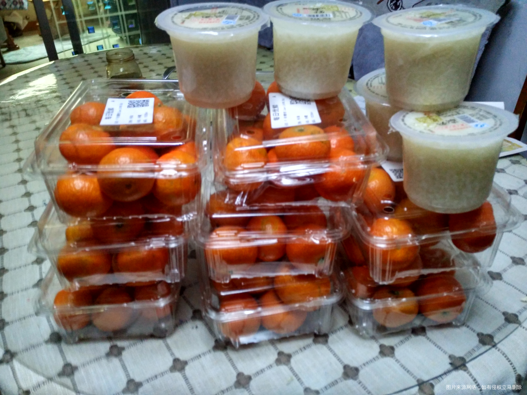 老公又买了好多橘子和酒酿