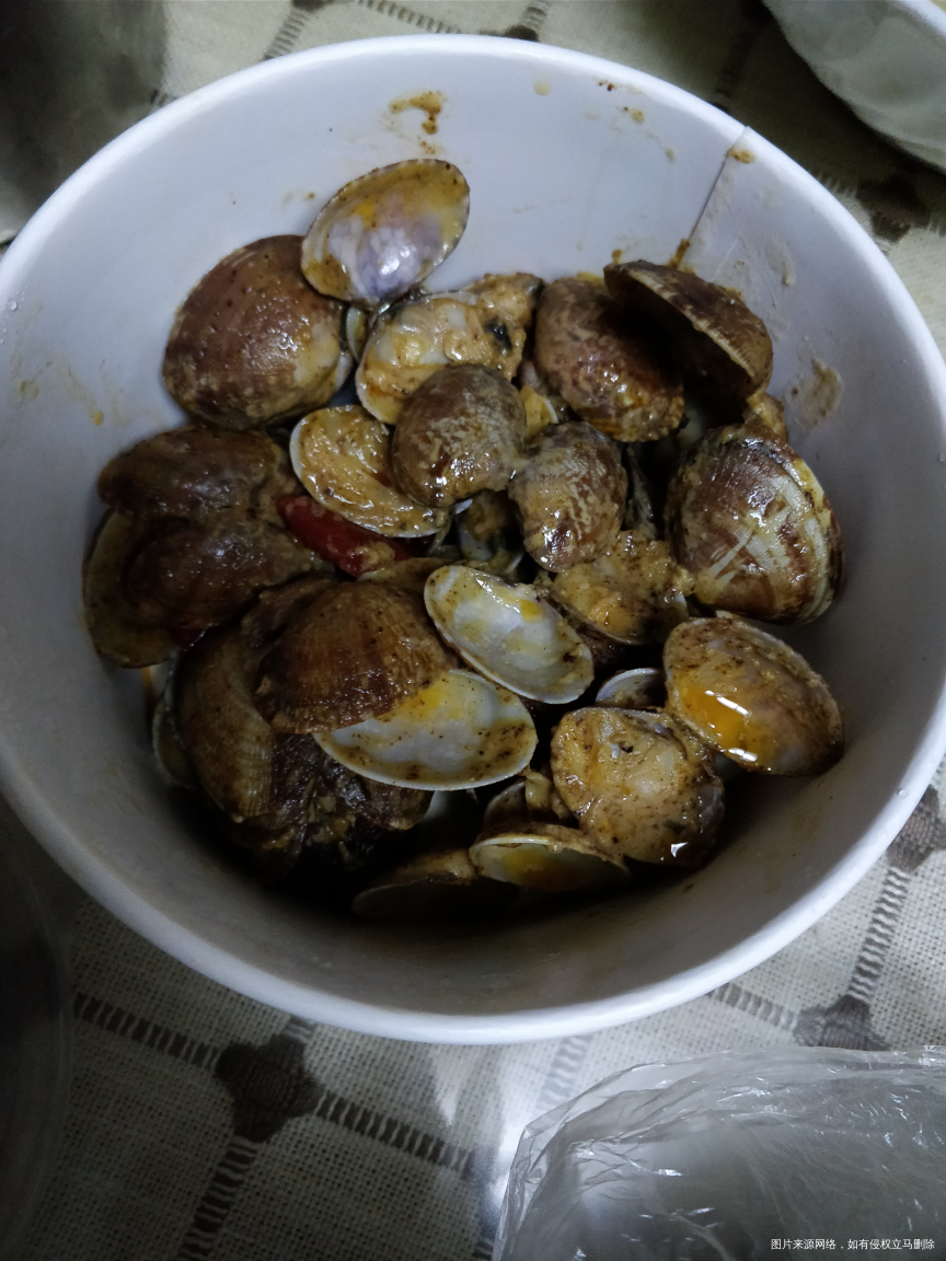 今天儿子点的蛋黄花甲,味道不错