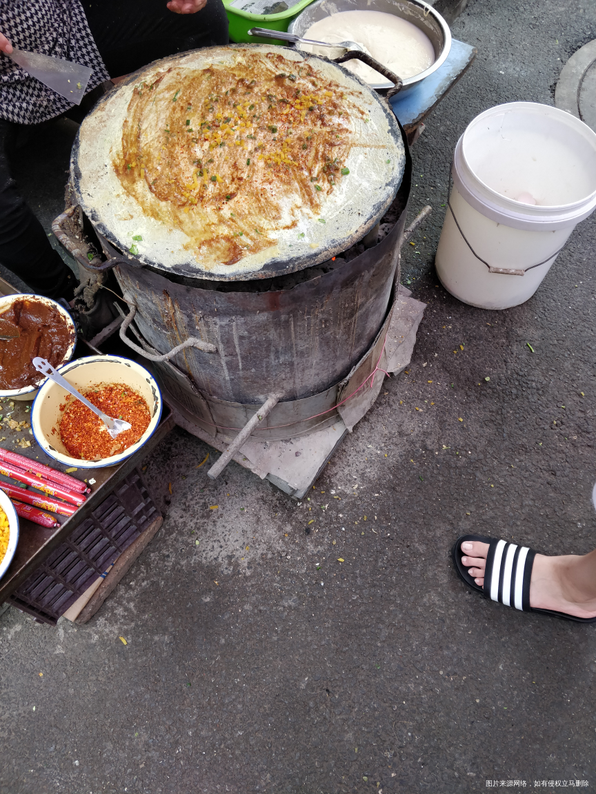 一大早在等着吃大煎饼哈😄