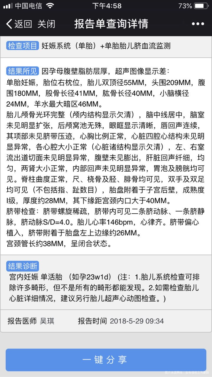 孕23周+1做的系统B超