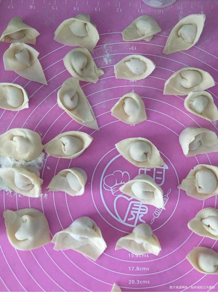 馄饨不会捏,最后还是包饺子了