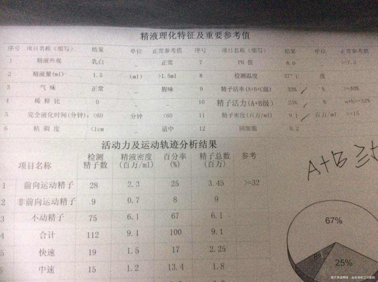 帮忙看下精子的检测结果