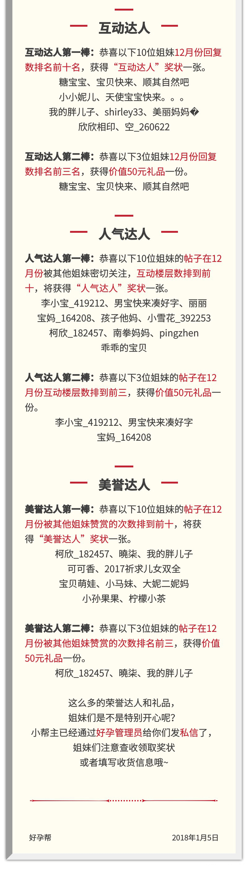 12月份荣誉达人到底花落谁家?快点我查看吧!