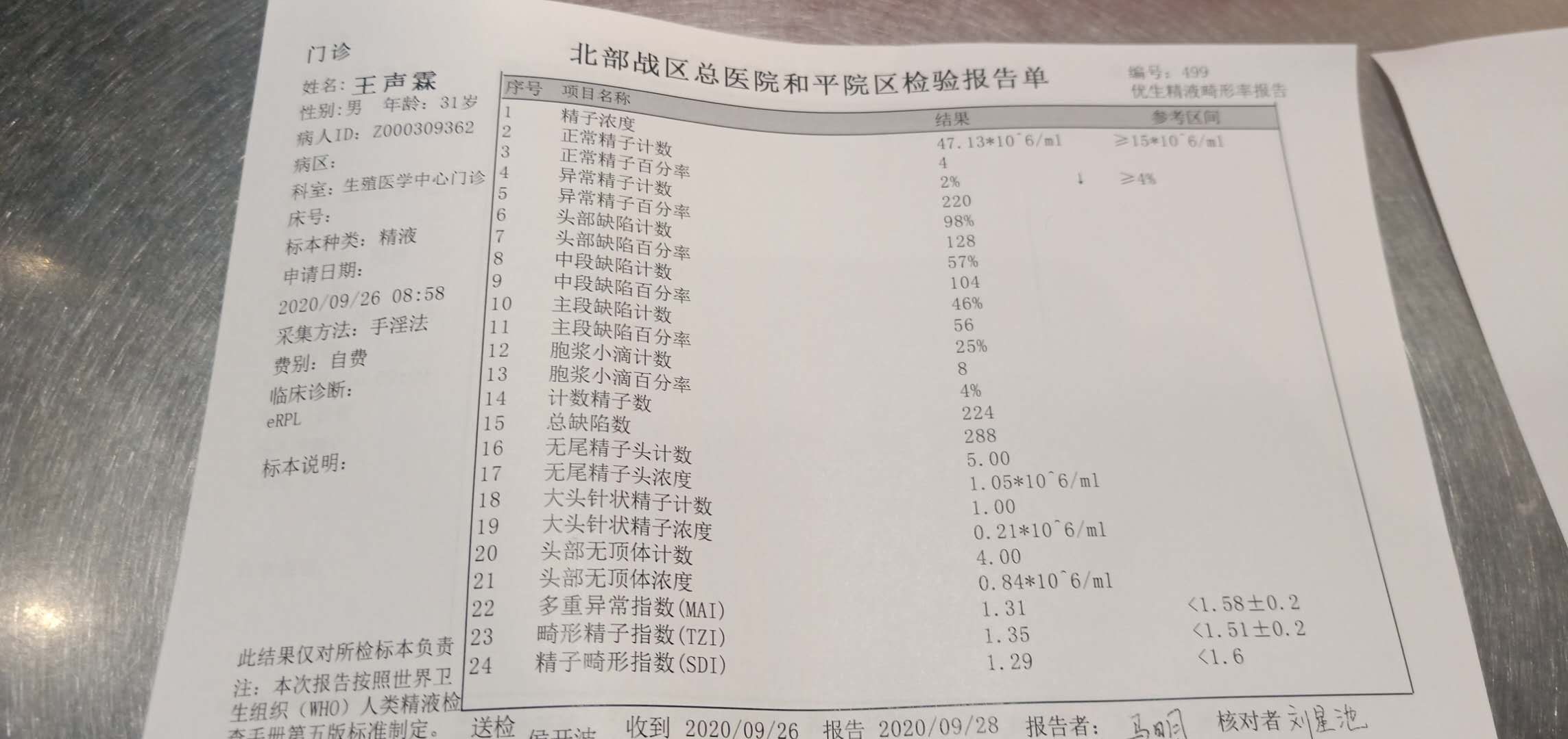 精子碎片精子成活率都可以就是畸形率高三次胎停