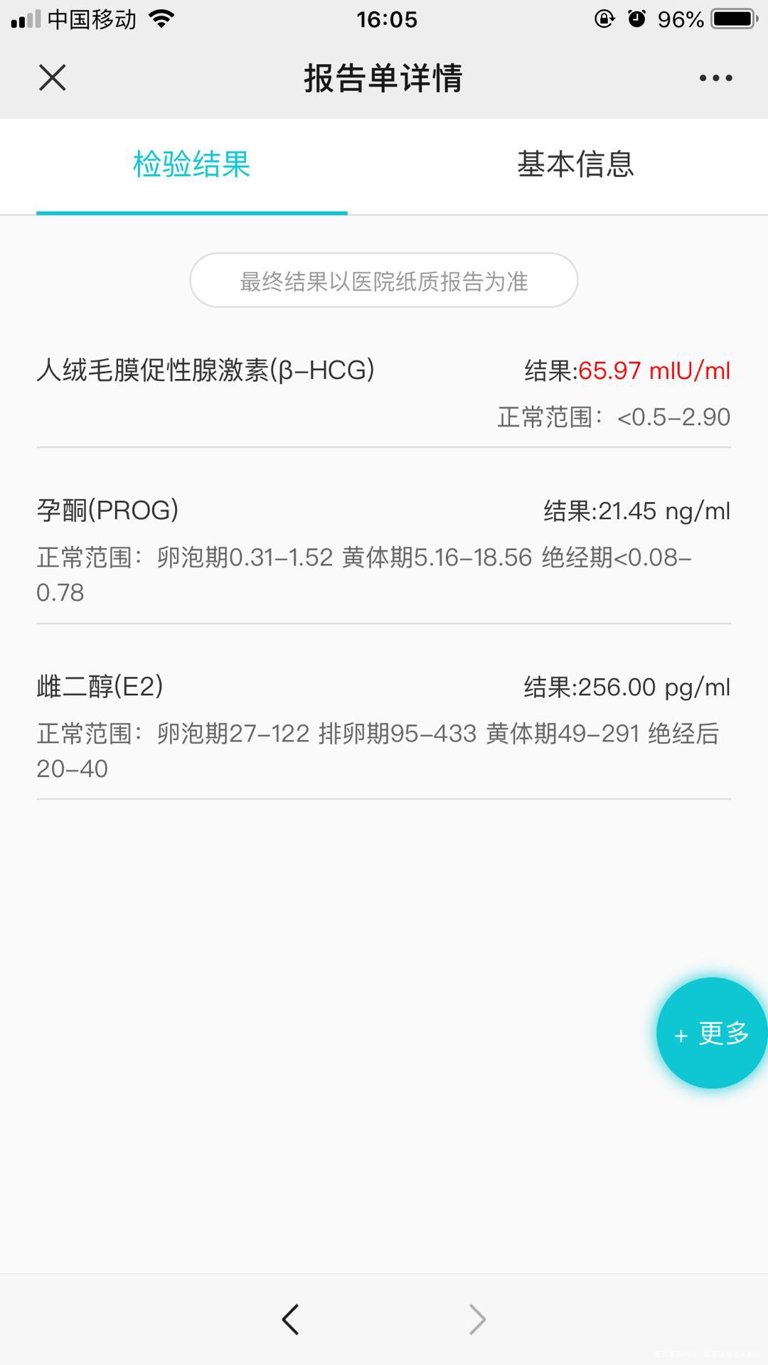 我10月九号hcg133孕酮2725雌二醇3